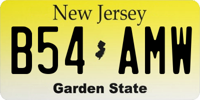 NJ license plate B54AMW