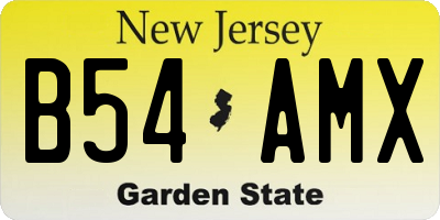 NJ license plate B54AMX