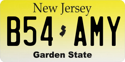 NJ license plate B54AMY