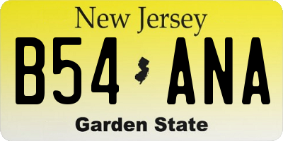 NJ license plate B54ANA