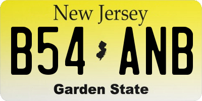 NJ license plate B54ANB