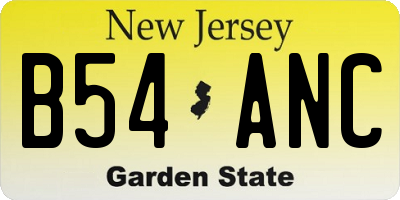 NJ license plate B54ANC