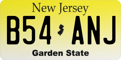 NJ license plate B54ANJ