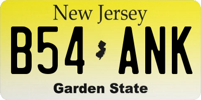 NJ license plate B54ANK