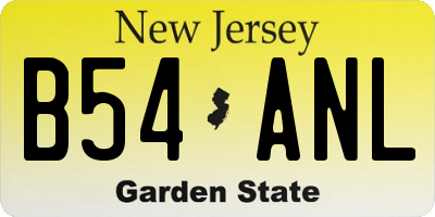 NJ license plate B54ANL