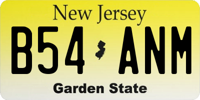 NJ license plate B54ANM
