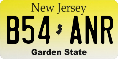 NJ license plate B54ANR