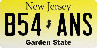 NJ license plate B54ANS