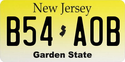 NJ license plate B54AOB
