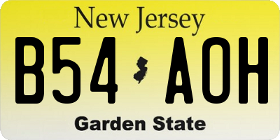 NJ license plate B54AOH