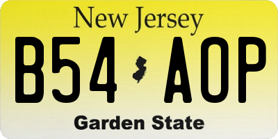 NJ license plate B54AOP