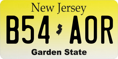 NJ license plate B54AOR
