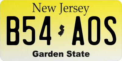 NJ license plate B54AOS
