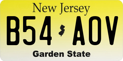 NJ license plate B54AOV