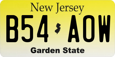 NJ license plate B54AOW