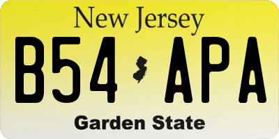 NJ license plate B54APA