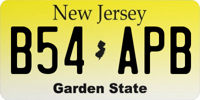 NJ license plate B54APB