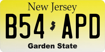NJ license plate B54APD