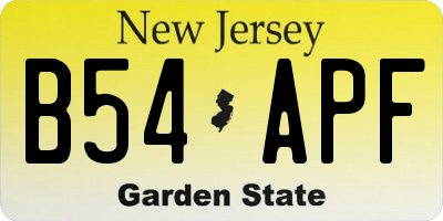 NJ license plate B54APF