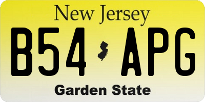 NJ license plate B54APG