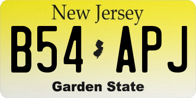 NJ license plate B54APJ