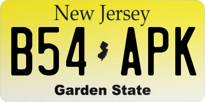 NJ license plate B54APK