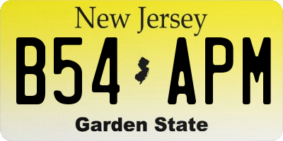 NJ license plate B54APM