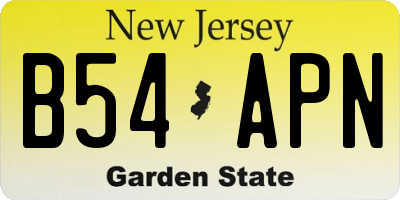 NJ license plate B54APN