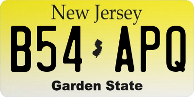 NJ license plate B54APQ