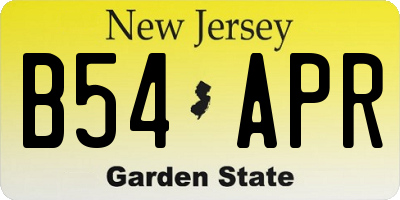 NJ license plate B54APR