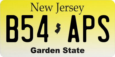 NJ license plate B54APS