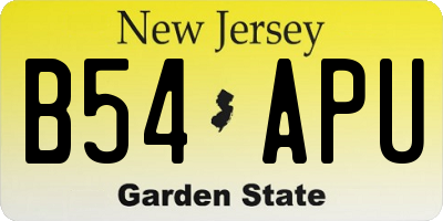 NJ license plate B54APU
