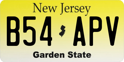 NJ license plate B54APV