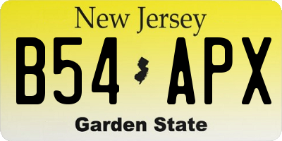 NJ license plate B54APX