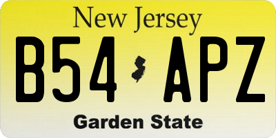 NJ license plate B54APZ