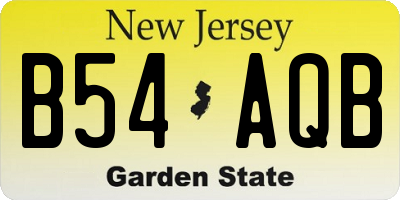 NJ license plate B54AQB