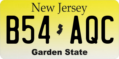 NJ license plate B54AQC