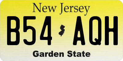 NJ license plate B54AQH