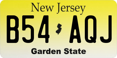 NJ license plate B54AQJ