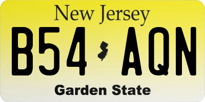 NJ license plate B54AQN