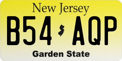 NJ license plate B54AQP