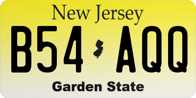 NJ license plate B54AQQ