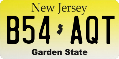 NJ license plate B54AQT
