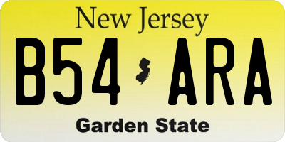 NJ license plate B54ARA