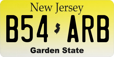 NJ license plate B54ARB