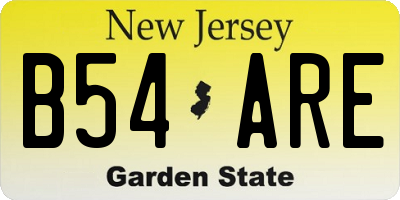 NJ license plate B54ARE