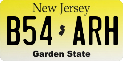 NJ license plate B54ARH
