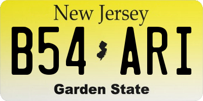 NJ license plate B54ARI