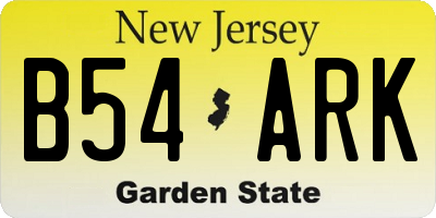 NJ license plate B54ARK