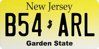 NJ license plate B54ARL